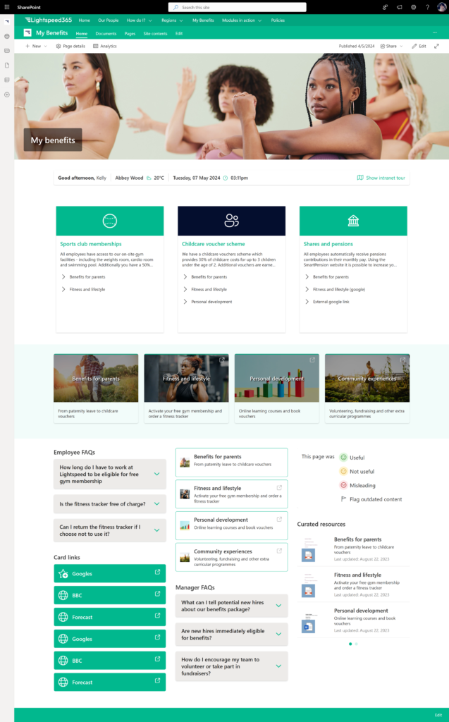 Sharepoint communication sites example
