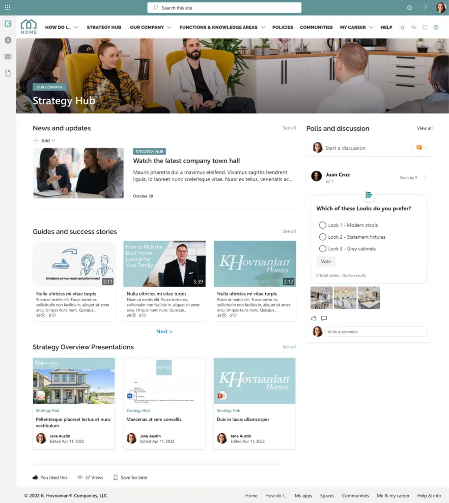 Sharepoint communication sites community website